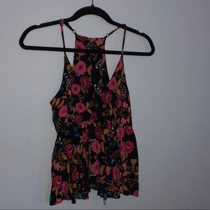 Express - Floral Baby Doll Tank Top